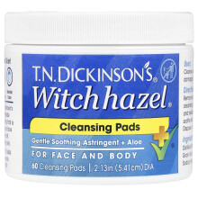 Dickinson Brands, T.N. Dickinson's Witch Hazel Pannelli di Pulizia, Senza Profumo, 60 Pannelli di Pulizia