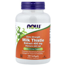 NOW Foods, Milk Thistle Ekstrakt, Ekstra Styrke, 450 mg, 120 Softgels