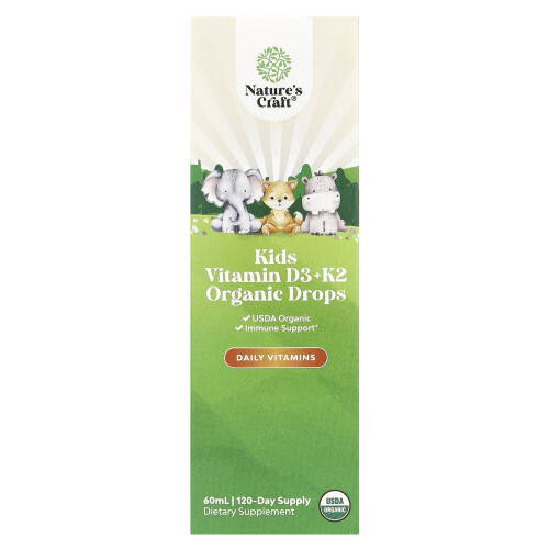 Nature's Craft, Vitamine D3 + K2, 60 ml