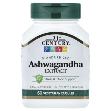 21st Century, Standardisiertes Ashwagandha-Extrakt, 60 vegetarische Kapseln