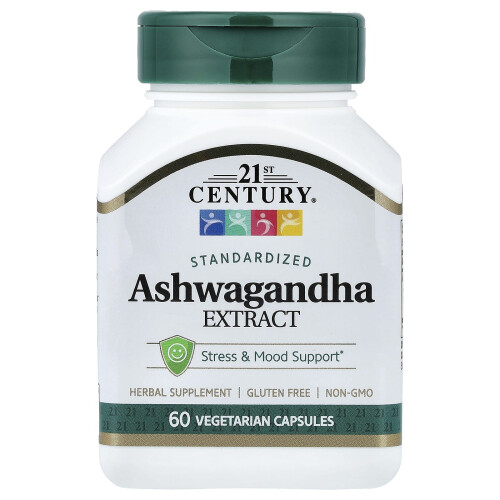 21st Century, Standardized Ashwagandha Extract, 60 Vegetarian Capsules