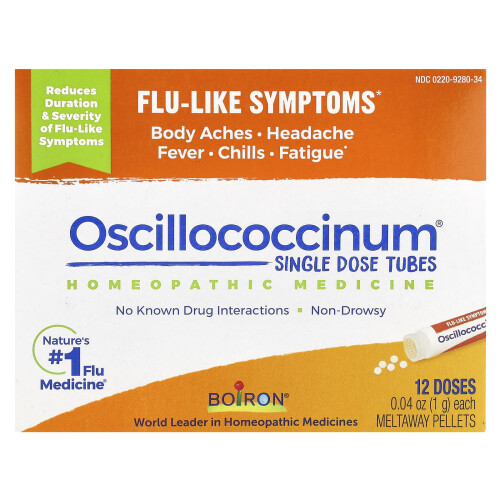 Boiron, Oscillococcinum, Συμπτώματα Φλεγμονής, 12 Ταχύτατα διαλυόμενα Κρίσταλλο, 0.04 oz Each