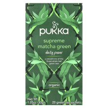 Pukka Herbs, Ekologisk Grön Te, Supreme Matcha Grön, 20 Sacheter, 1.05 oz (30 g)