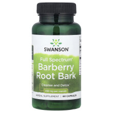 Swanson, Full spektrum barberrieskottkot, 450 mg, 60 kapslar