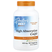 Doctor's Best, Vysoká Absorpce CoQ10 s BioPerineÆ, 400 mg, 180 Veggie Caps