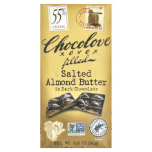 Chocolove, Zouten Amandelboter in Donker Chocolade, 55% Kakaobonen, 3,2 oz (90 g)