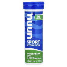 Nuun, Hidratação, Esporte, Suplemento de Eletrólitos Efervescente, Melancia, 10 Comprimidos