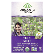 Organic India, Chá de Tulsi, Dormir, Sem Cafeína, 18 Sacos de Infusão, 1.14 oz (32.4 g)