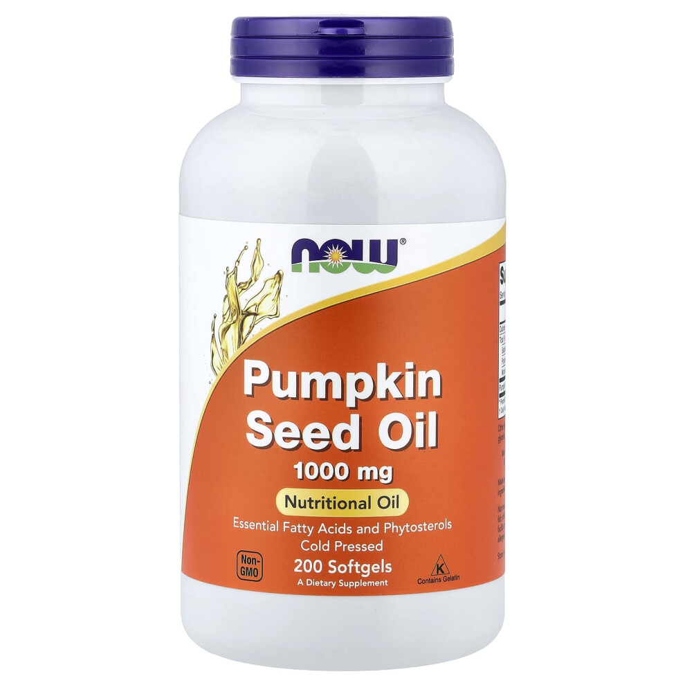 Now Foods (200 Softgels) Now Cold Pressed Pumpkin Seed Oil Softgels 1000 Mg - Non-Gmo