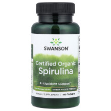 Swanson, Certifierad Ekologisk Spirulina, 500 mg, 180 Tablets