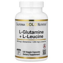 Super Nutrition, L-Glutamină + L-Leucină, 120 Capsulețe de Plante