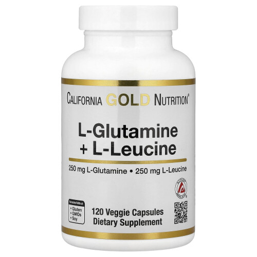 Super Nutrition, L-Glutamiini + L-Leusiini, 120 kasviskapselia
