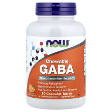 NOW Foods, Slikbare GABA, Natuurlijke Oranje Geur, 90 Slikbare