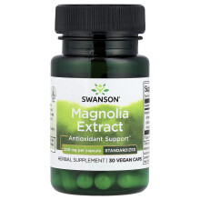 Swanson, Magnolia Ekstrakt, 200 mg, 30 Veggie Kapsler