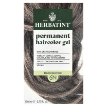 Herbatint, Permanent Hårfärg Gel, 6N Mörk Blond, 5,75 fl oz (170 ml)