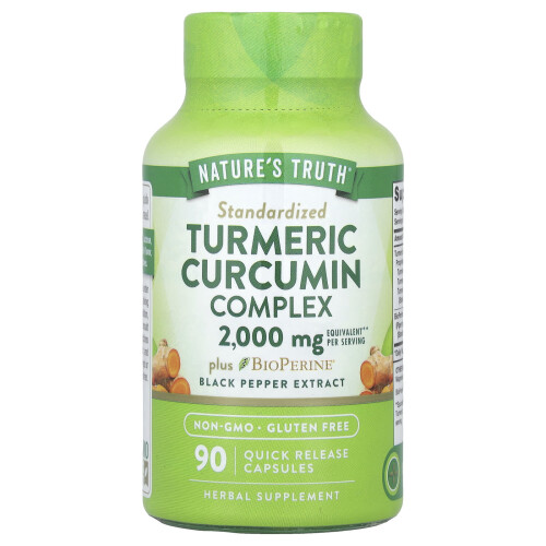 Nature's Truth, Turmeric Curcumin Complex Plus BioPerine Black Pepper Extract, 90 Quick Release Capsules