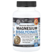 BioSchwartz, Maximum Absorption Magnézium Bisglycinate, 180 Veggie Caps