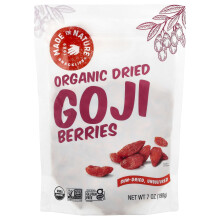 Made in Nature, Örganyos Szárított Goji Berkek, Napfényben Szárított, Nincs Só, 7 oz (198 g)
