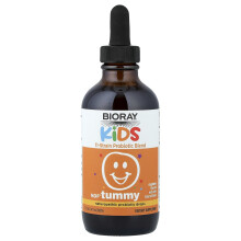 Bioray, Kinderen, NDF Buik, 11-Spoor Probiotische Blend, Framboos, 4 fl oz (118 ml)