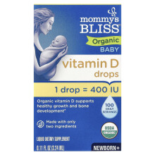 Mommy's Bliss, Vitamin D, Örganyos Cseppek, Újszülött +, 0.11 fl oz (3.24 ml)