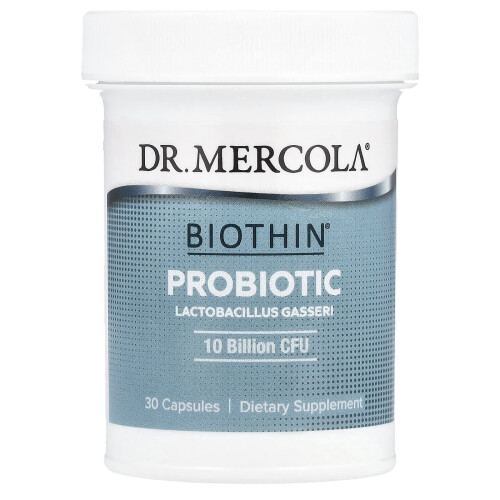 Dr. Mercola, Βιοθίν Προβιοτικό, Λεμονόβλαστο Γασσέρι, 10 Δισεκατομμύρια CFU, 30 Φιάλες