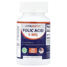 Vitamatic, Foliumzuur, 5 mg, 120 Vegetarische Tabletten