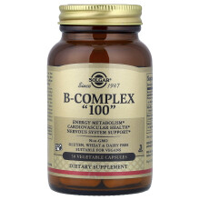 Solgar, Complexo B '100', 50 Cápsulas Vegetais