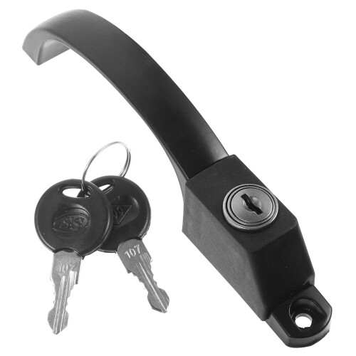 3Pcs Black Aluminum Alloy Window Handle Lock Replacement with Keys 1