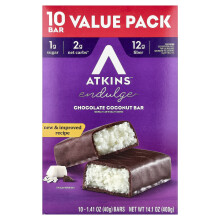 Atkins, Endulge, Chocolade Kokos Bar, 10 Bars, 1,41 oz (40 g) Elke
