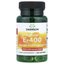 Swanson, Vitamine E, 400 IU, 100 Zachte Capsules