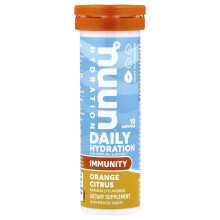 Nuun, Hidratação Diária, Para Suporte Imunológico, Laranja Citrus, 10 Tabletes Efervescentes