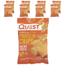 Quest Nutrition, Tortilla-stil Protein Chips, Nacho Cheese, 8 påsar, 1,1 oz (32 g) Varje