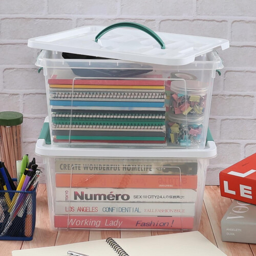 14 Qt Clear Plastic Storage Box with Latch Lid and Handle 1