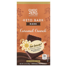 ChocZero, Keto-Bark, Dunkles Schokoladen, Caramel-Krunch, 8 Mini-Barren, 3,2 oz (90 g)