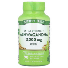 Nature's Truth, Extra Stark Ashwagandha, 3,000 mg, 90 Snabbt Frigörande Kapslar (1,500 mg per Kapsel)