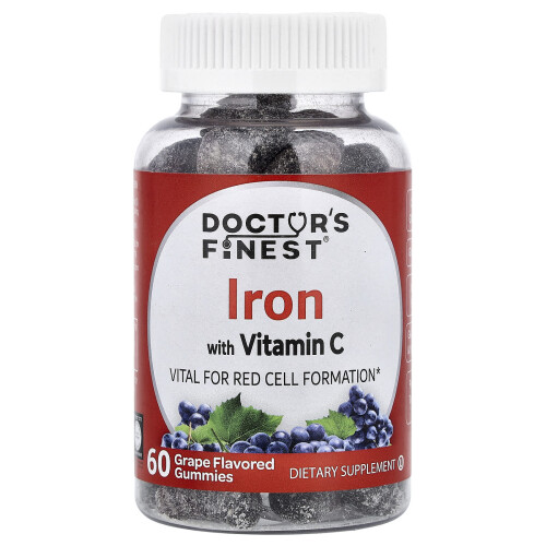 Doctor's Finest, Iron con Vitamina C, Uva, 60 Gomme