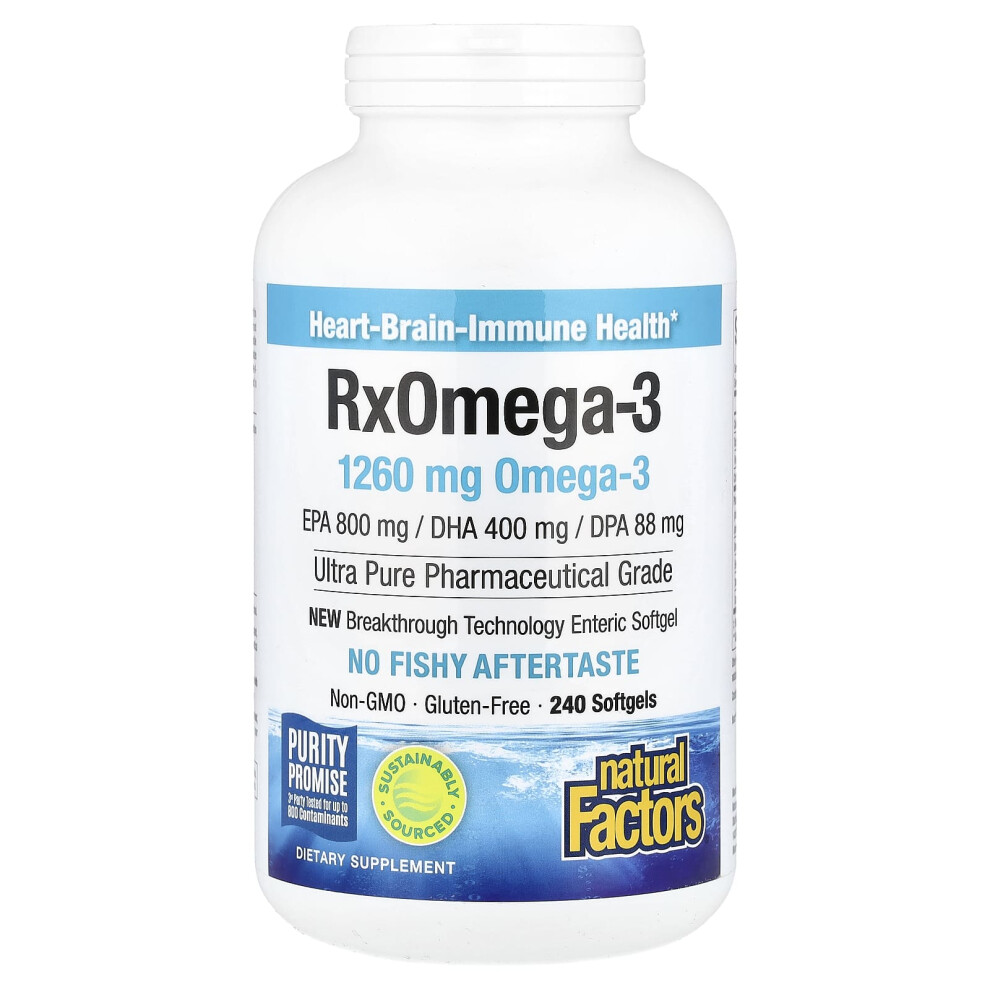 Natural Factors , Rx Omega-3, 240 Softgels (630 Mg Per Softgel)