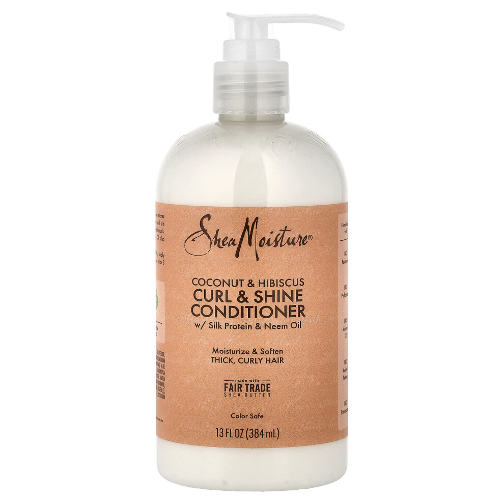 Sheamoisture Shea Moisture Coconut & Hibiscus Curl & Shine Conditioner 13 Oz / 384 Ml - For Natural Curls & Frizz Control