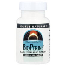 Source Naturals, BioPerine, 10 mg, 120 tabletter