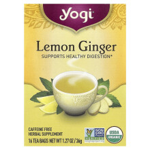 Yogi Tea, Limoen Ginger, Koffievrij, 16 Thee Zakjes, 1,27 oz (36 g)