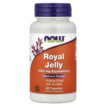 NOW Foods, Királyi méhlepény, 60 kapszula (500 mg kapszula)