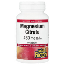 Natural Factors, mágnéziumcitrát, 90 kapszula (150 mg kapszula)