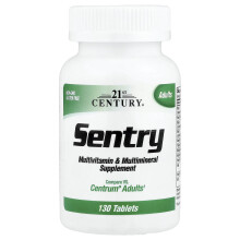 21st Century, Sentry, Vuxna multivitamin & multimineral tillägg, 130 tabletter