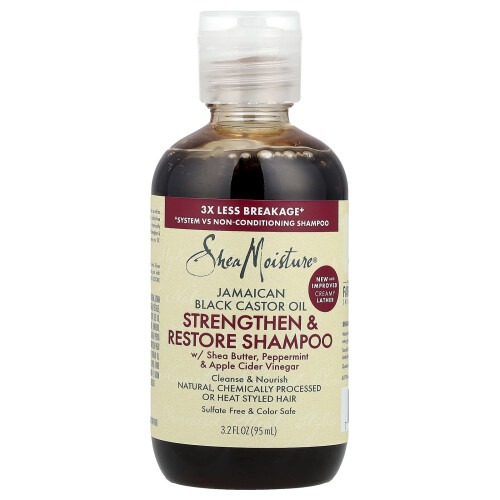 SheaMoisture, Ιαματικό Μαύρο Καστάρι, Ενίσχυση & Ανακαίνιση Σαμπουάν, 3.2 fl oz (95 ml)