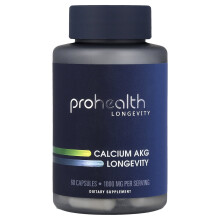 ProHealth Longevity, Calcium AKG Longevitate, 1,000 mg, 60 Capsule (500 mg pe Capsulă)