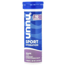Nuun, Hidratación, Deportiva, Suplemento de Electrolitos Effervescente, Uva, 10 Tabletas