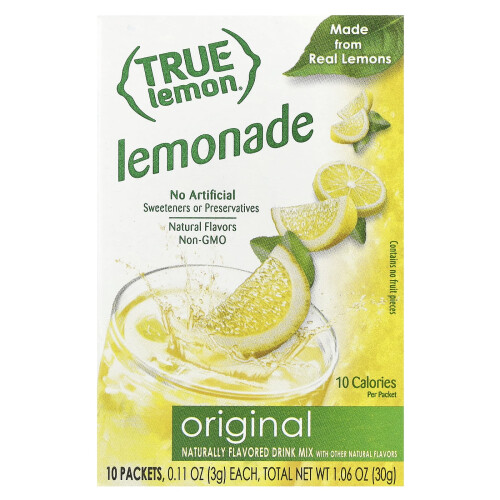 True Citrus, True Λεμόνι, Πρωτότυπη Λεμονάδα, 10 Πακέτα, 0.11 oz (3 g) Κάθε