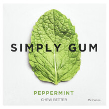 Simply Gum, Chewing Gum, Peppermint, 15 Kusov
