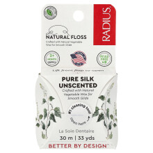 RADIUS, Natural Floss, Pure Silk, Unscented, 33 yds (30 m)