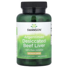 Swanson, Argentinian Desiccated Beef Liver, 500 mg, 120 Kapsler
